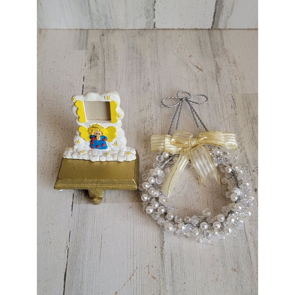 Angel Hanging mini wreath stocking holder‎ variety xmas home decor set